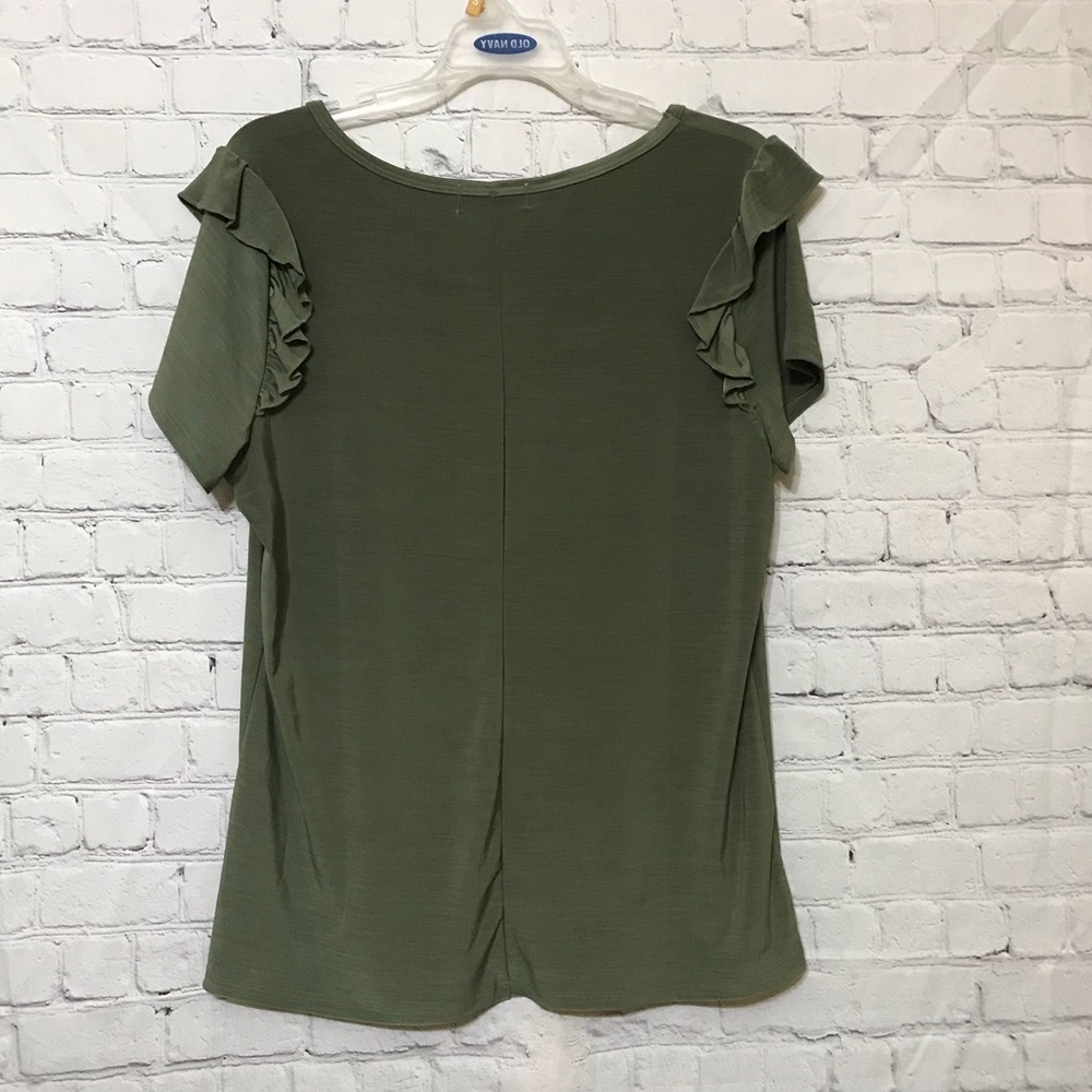 *CLEARANCE* Olive Ruffle Top - Picture 6 of 7